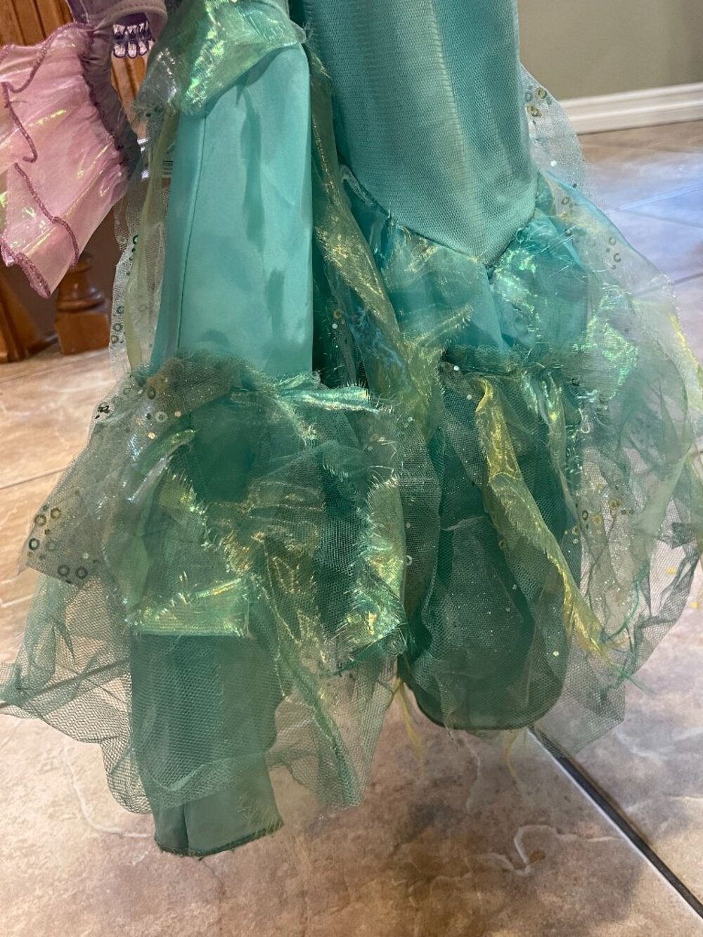 Disney Store Ariel Little Mermaid Deluxe Iridescent Costume Dress 5/6 - Picture 10 of 11
